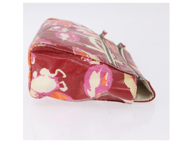 CHANEL High Summer Pouch Beschichtetes Canvas Rot CC Auth 196901 - Ansicht 3
