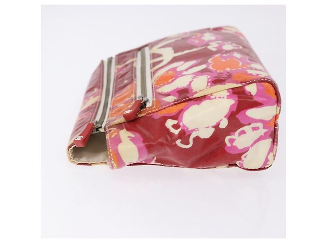 CHANEL High Summer Pouch Beschichtetes Canvas Rot CC Auth 196901 - Ansicht 4