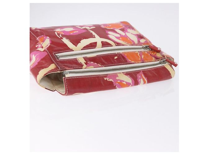CHANEL High Summer Pouch Beschichtetes Canvas Rot CC Auth 196901 - Ansicht 5