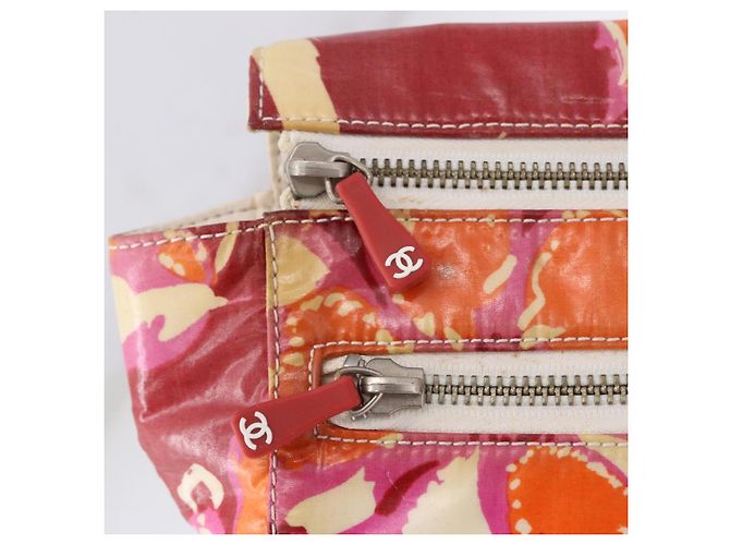 CHANEL High Summer Pouch Beschichtetes Canvas Rot CC Auth 196901 - Ansicht 8