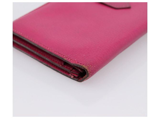 Hermès HERMES Bearn Soufflet Geldbörse aus Leder rosa authentisch BA15253 Pink - Ansicht 14