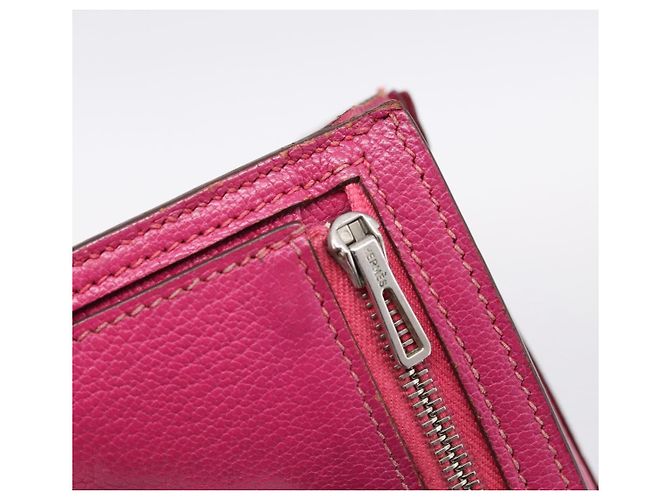 Hermès HERMES Bearn Soufflet Geldbörse aus Leder rosa authentisch BA15253 Pink - Ansicht 18