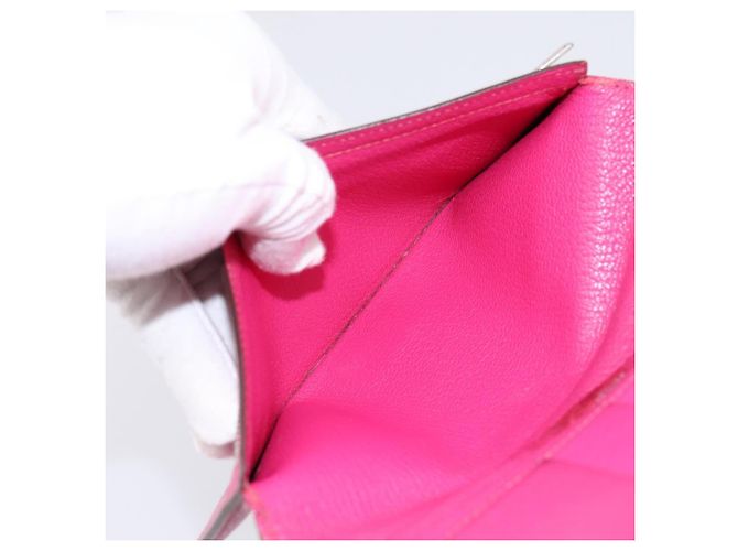 Hermès HERMES Bearn Soufflet Geldbörse aus Leder rosa authentisch BA15253 Pink - Ansicht 19