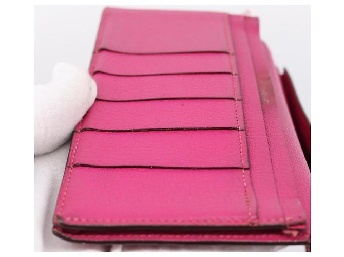 Hermès HERMES Bearn Soufflet Geldbörse aus Leder rosa authentisch BA15253 Pink - Ansicht 20