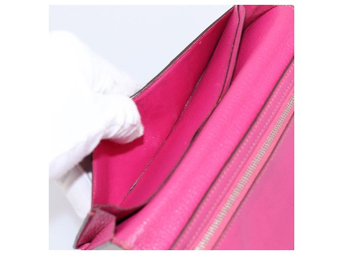 Hermès HERMES Bearn Soufflet Geldbörse aus Leder rosa authentisch BA15253 Pink - Ansicht 21