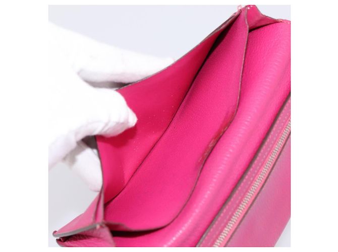 Hermès HERMES Bearn Soufflet Geldbörse aus Leder rosa authentisch BA15253 Pink - Ansicht 22