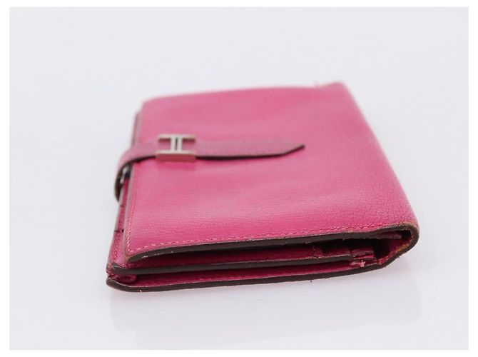Hermès HERMES Bearn Soufflet Geldbörse aus Leder rosa authentisch BA15253 Pink - Ansicht 3