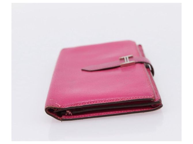 Hermès HERMES Bearn Soufflet Geldbörse aus Leder rosa authentisch BA15253 Pink - Ansicht 4
