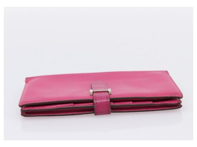 Hermès HERMES Bearn Soufflet Geldbörse aus Leder rosa authentisch BA15253 Pink - Ansicht 5