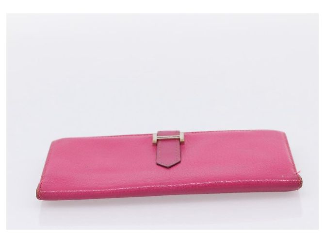Hermès HERMES Bearn Soufflet Geldbörse aus Leder rosa authentisch BA15253 Pink - Ansicht 6