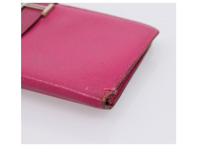 Hermès HERMES Bearn Soufflet Geldbörse aus Leder rosa authentisch BA15253 Pink - Ansicht 7