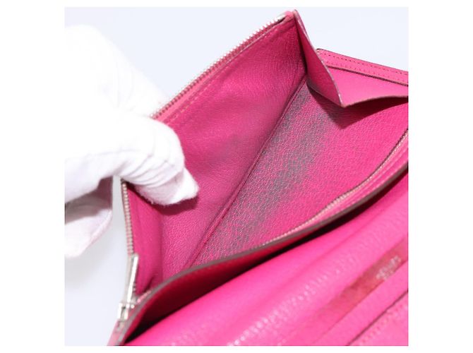 Hermès HERMES Bearn Soufflet Geldbörse aus Leder rosa authentisch BA15253 Pink - Ansicht 9