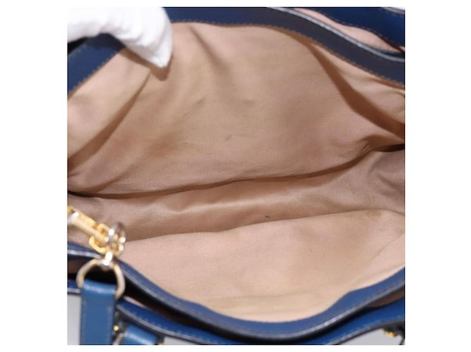 Borsa a mano Miu Miu in pelle 2way blu tono oro Auth 198631A - vista 18