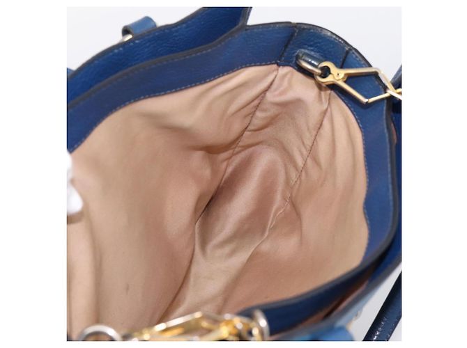 Borsa a mano Miu Miu in pelle 2way blu tono oro Auth 198631A - vista 19