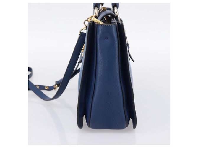 Borsa a mano Miu Miu in pelle 2way blu tono oro Auth 198631A - vista 4