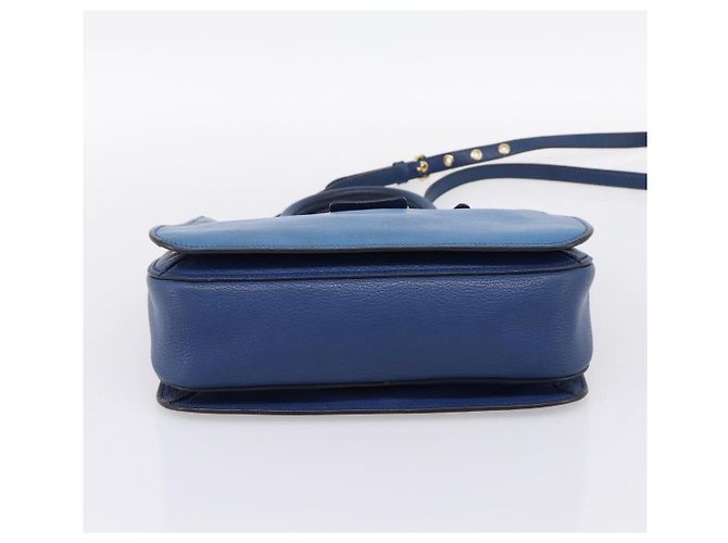 Borsa a mano Miu Miu in pelle 2way blu tono oro Auth 198631A - vista 5