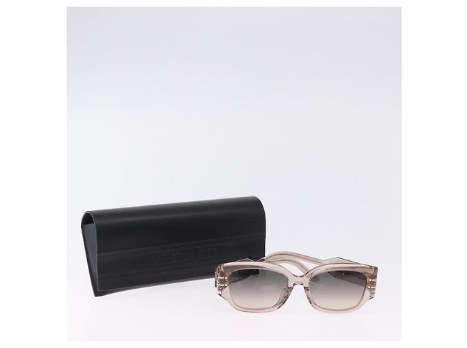 Occhiali da sole Christian Dior Plastica Marrone Oro Auth 196724M D'oro - vista 12