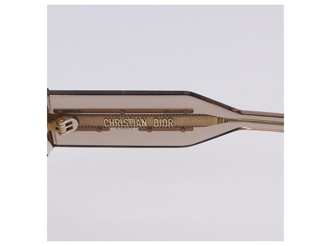 Occhiali da sole Christian Dior Plastica Marrone Oro Auth 196724M D'oro - vista 14