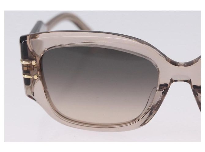 Occhiali da sole Christian Dior Plastica Marrone Oro Auth 196724M D'oro - vista 3