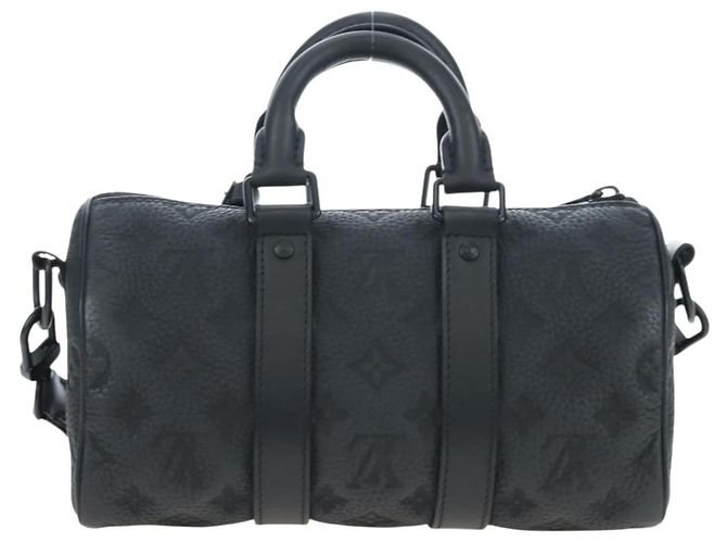 LOUIS VUITTON Monogram Taurillon Keepall Bandouliere 25 M20900 LV Auth BA14824SM Nero - vista 2
