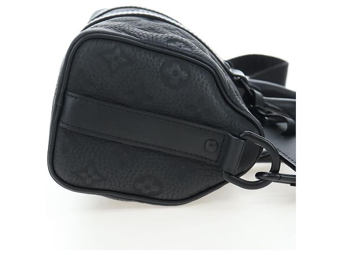 LOUIS VUITTON Monogram Taurillon Keepall Bandouliere 25 M20900 LV Auth BA14824SM Nero - vista 4