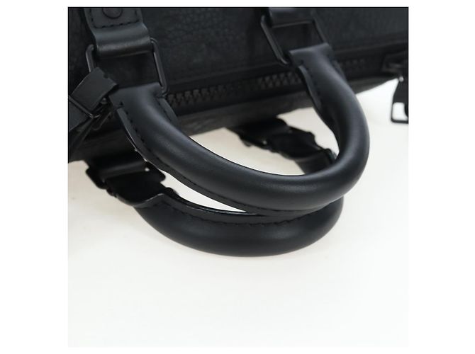 LOUIS VUITTON Monogram Taurillon Keepall Bandouliere 25 M20900 LV Auth BA14824SM Nero - vista 7