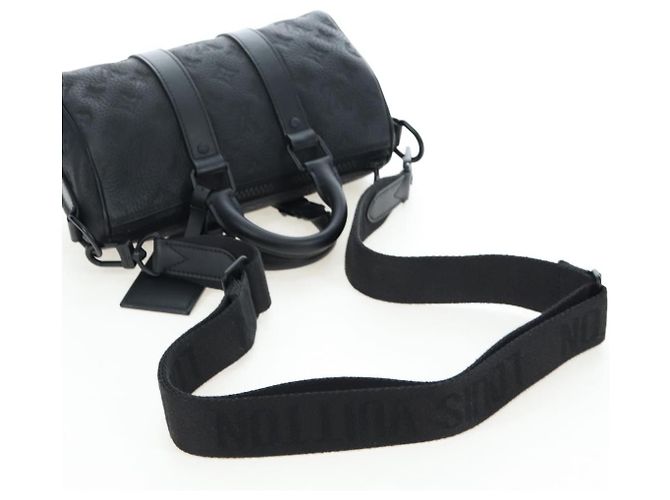LOUIS VUITTON Monogram Taurillon Keepall Bandouliere 25 M20900 LV Auth BA14824SM Nero - vista 8