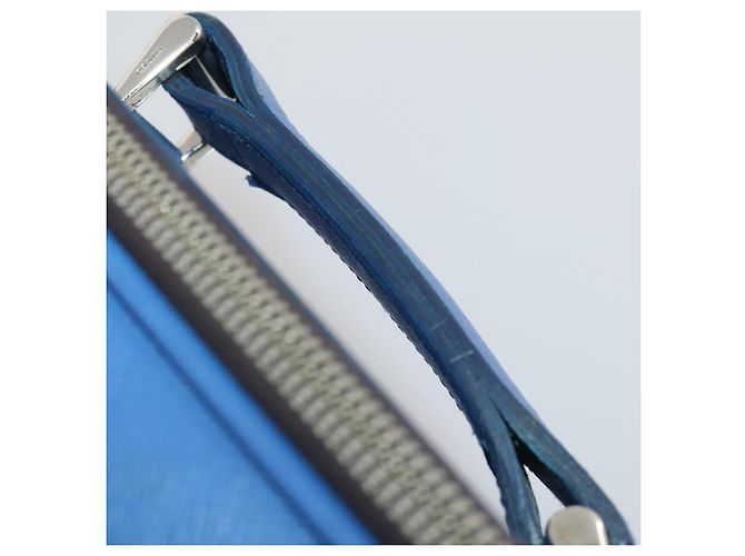 Valigia PRADA Saffiano Blue Silver Auth 195345A Argento - vista 15