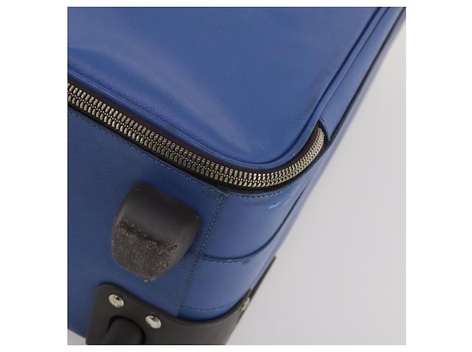 Valigia PRADA Saffiano Blue Silver Auth 195345A Argento - vista 18