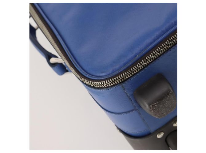 Valigia PRADA Saffiano Blue Silver Auth 195345A Argento - vista 19