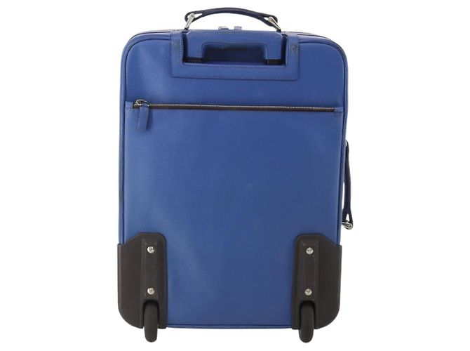 Valigia PRADA Saffiano Blue Silver Auth 195345A Argento - vista 2