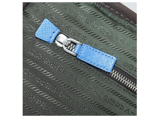 Valigia PRADA Saffiano Blue Silver Auth 195345A Argento - vista 26