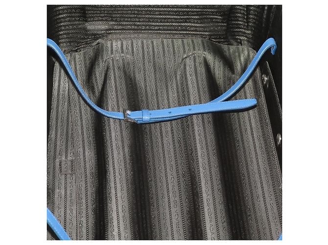 Valigia PRADA Saffiano Blue Silver Auth 195345A Argento - vista 28