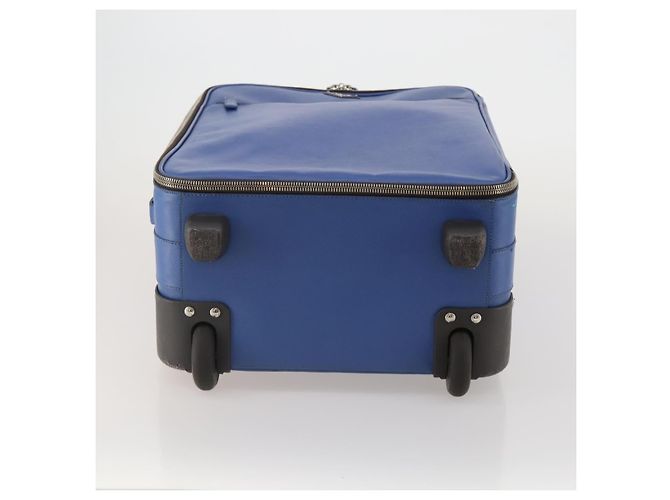 Valigia PRADA Saffiano Blue Silver Auth 195345A Argento - vista 5