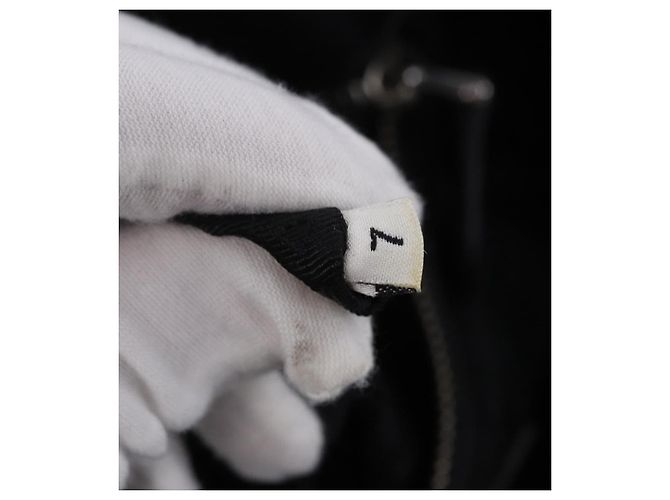Borsa PRADA in pelle nera argento Auth 198268V Nero - vista 10