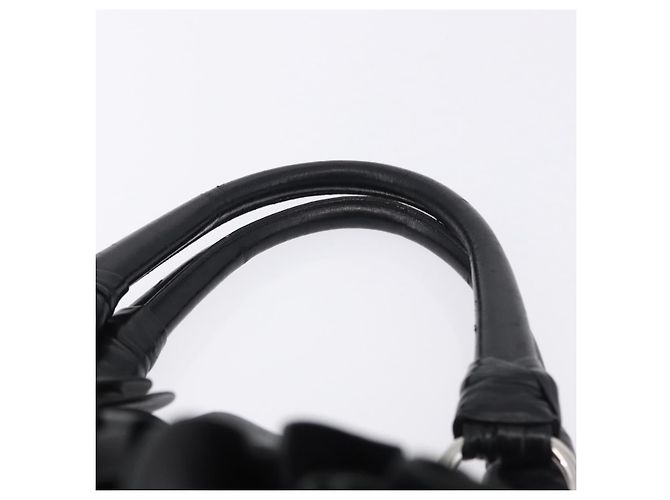 Borsa PRADA in pelle nera argento Auth 198268V Nero - vista 14