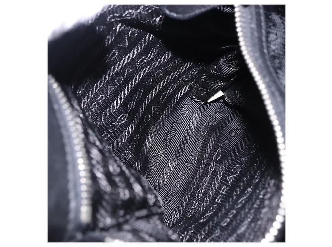 Borsa PRADA in pelle nera argento Auth 198268V Nero - vista 23