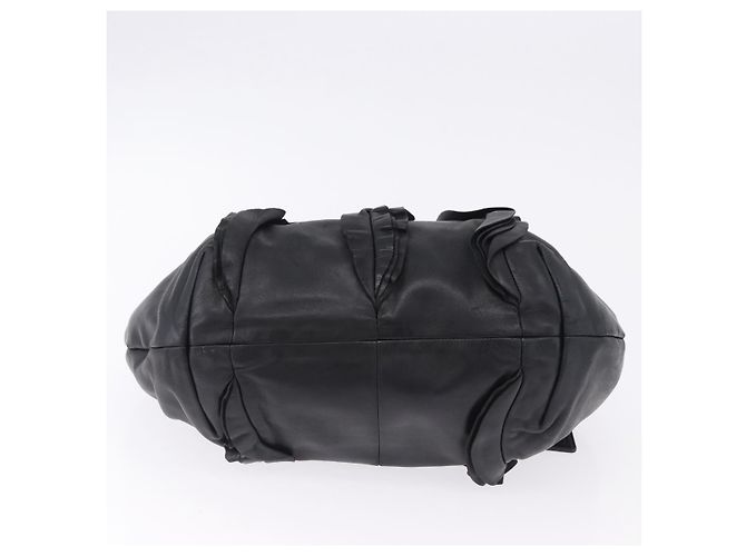 Borsa PRADA in pelle nera argento Auth 198268V Nero - vista 5