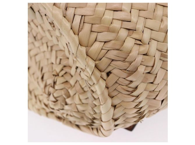 Borsa a mano LOEWE Basket Bag in Raphia Beige Silver Auth BA15075A Argento - vista 14