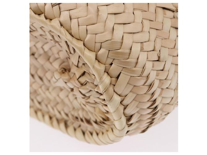 Borsa a mano LOEWE Basket Bag in Raphia Beige Silver Auth BA15075A Argento - vista 16