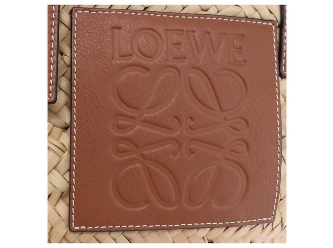 Borsa a mano LOEWE Basket Bag in Raphia Beige Silver Auth BA15075A Argento - vista 17