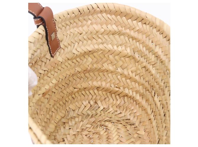 Borsa a mano LOEWE Basket Bag in Raphia Beige Silver Auth BA15075A Argento - vista 18