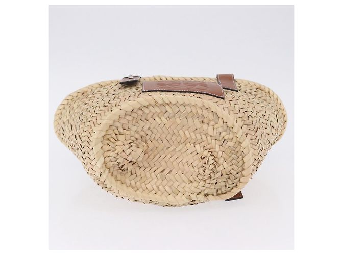 Borsa a mano LOEWE Basket Bag in Raphia Beige Silver Auth BA15075A Argento - vista 5