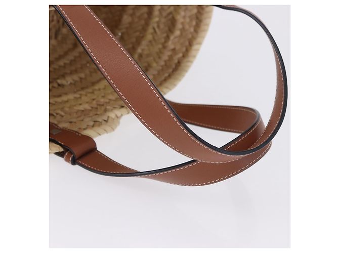 Borsa a mano LOEWE Basket Bag in Raphia Beige Silver Auth BA15075A Argento - vista 7