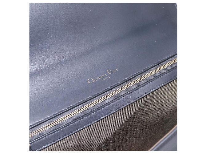 Borsa a tracolla con catena Christian Dior Diorama in pelle nera e oro Auth 198661A Nero - vista 17