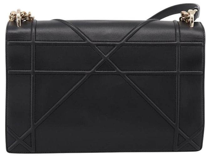 Borsa a tracolla con catena Christian Dior Diorama in pelle nera e oro Auth 198661A Nero - vista 2