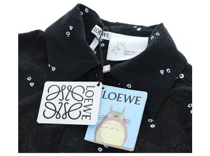 LOEWE Studio Ghibli Camicia trasparente Soot Sprites Cotone 34 Auth 167530SM Nero - vista 10