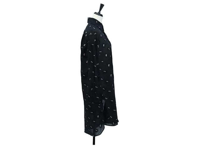 LOEWE Studio Ghibli Camicia trasparente Soot Sprites Cotone 34 Auth 167530SM Nero - vista 4