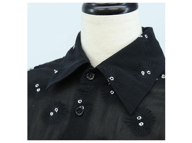 LOEWE Studio Ghibli Camicia trasparente Soot Sprites Cotone 34 Auth 167530SM Nero - vista 5
