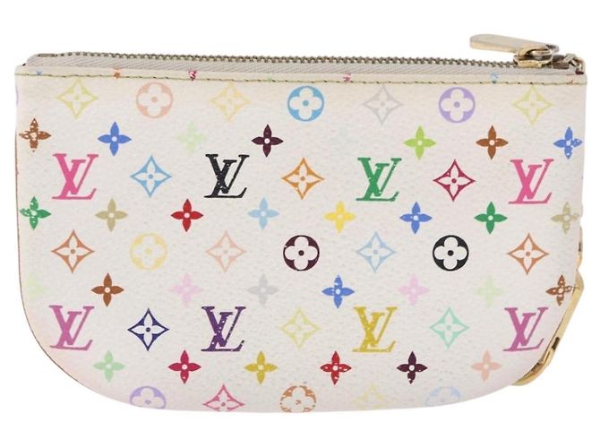 LOUIS VUITTON Monogram Multicolor Pochette MM Pouch White M60028 LV Auth 197193 Bianco - vista 2